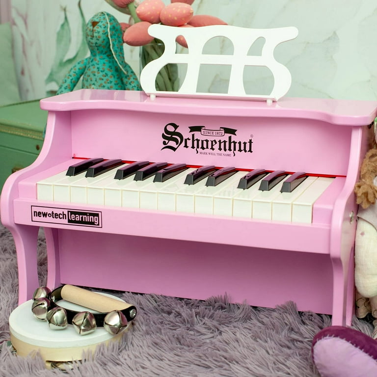 Schoenhut Pony Baby Grand Pink Piano - Mini Teclado de Piano de 25