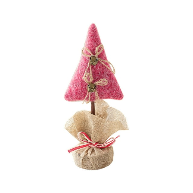 Christmas Tree Decorations,Felt Bell Bow Christmas Tree Tablecloth, Decorative Ornament for Scene Setup
