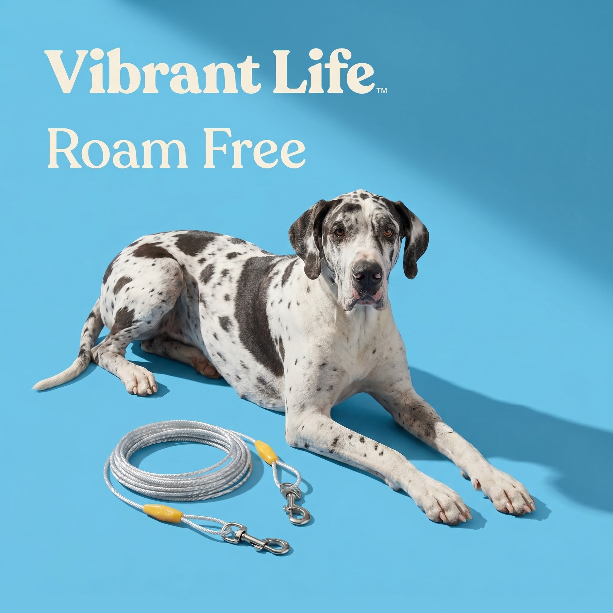 (6 pack) Vibrant Life Reflective Vinyl-Covered Tie-Out Cable for Dogs, XL, 30'