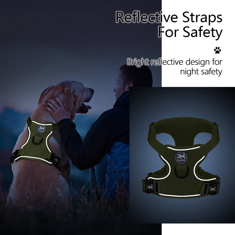 PoyPet No-Pull Dog Harness, Large, Green photo 4