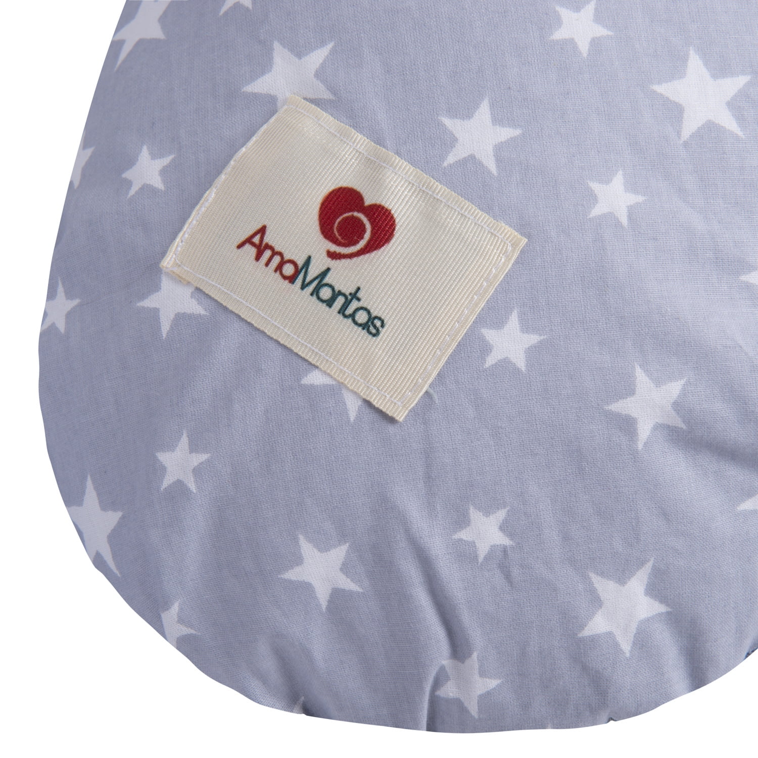 Multifunctional, Ergonomic 100% Cotton Nursing Pillow for Breastfeeding, support, tumy time. Original Standard Size, Removable Cover. Grey, Amamantas