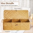 thumbnail image 4 of 1 Pieces Seagrass Baskets with Lid Toilet Paper Basket with Lid Rectangular Hand Woven Wicker Bin Storage Box for Toilet Dresser Shelves Organizing(12.6 x 4.7 x 4.3 Inches,Light Orange), 4 of 7
