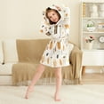thumbnail image 3 of FORMRS Niños Bathrobe Unisex Hooded Robe Soft Plush Pajamas Sleepwear, Size 10-12T, Beige Fall Pumpkin, 3 of 7