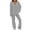 Gray, variant on Pejock Women's 2 Piece Outfits Casual V Neck Knit Wide Leg Sweater Lounge Set Sweatsuit Long Sleeve Solid Color Tops Warm Pajama Sets Pink XXL (US Size:12)