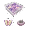 thumbnail image 2 of 30 Uds. De bonitas calcomanías de flores y mariposas de resina púrpura, decoración de pared para uñas en forma de I, calcomanías fijas de corcho, 2 of 4
