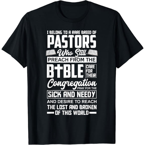 I Belong To A Rare Breed Of Pastors Minister Clergy Pastor T-Shirt mens t shirt,black,women,funny,misfits,men,journey