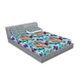thumbnail image 2 of Ambesonne Colorful Fitted Sheet & Pillow Sham Set, Butterflies Letterings, Full, Multicolor, 2 of 2