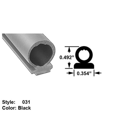 

Water and Weather Resistant Hollow Foam Rubber Surface Mount Seal Style 031 - Ht. 0.492 x Wd. 0.354 - Black - 5 ft long