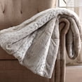 thumbnail image 2 of Christian Siriano NY ® 60 x 70 Oversized Snow Leopard Neutral Faux Fur Filled Throw, 2 of 5