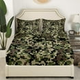 thumbnail image 3 of Erosebridal Geometry Camo Bed Sheets Set Queen Size, Vintage Camouflage Bed Sheets Queen, Teenager 4-Piece, 3 of 7