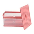 thumbnail image 2 of Foldable Storage Box, Trunk Organizer Large Capacity Anti-Pressure PP Universal With Dust Cover For Home Car Outdoor Travel Pink, 2 of 8