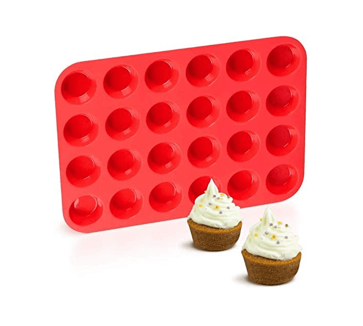 Reusable Silicone Muffin & Cupcake Baking Pan Mini 24 Cup Top Cake
