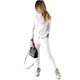 thumbnail image 1 of Conjunto de suéter y pantalones casuales de moda de color sólido con cuello alto para mujer, 1 of 6