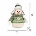 thumbnail image 6 of Green Plush Snowman Figurine Christmas Home Decor, Xmas Winter Table Decor, Christmas Decorations Indoor, Cute Standing Snowman Decoration for Shelf Counter Holiday Home Styling-B, 6 of 6