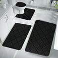 thumbnail image 5 of 4-Piece Foam Bath Mat Set | Ultra Soft & Absorbent Bathroom Rugs | Non-Slip Backing | Machine Washable | Includes 16x24in, 16x20in & 15x17in Mats | Dark Color, 5 of 7