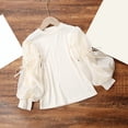thumbnail image 4 of LNMQLPDBS Teen Girl Tops Girls White Blouse Size 10-12 Girls Tops Size 14-16 Long Sleeve Shirts for Toddler Girls Cute Shirts Y2k Button Down Shirt, Beige 12-18 Months, 4 of 9
