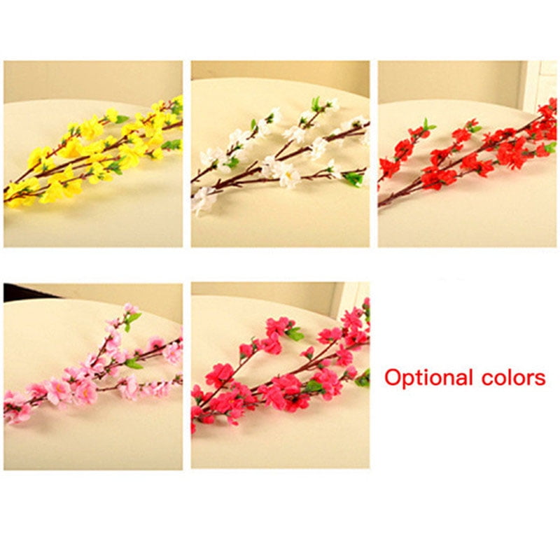 Artificial Cherry Spring Plum Peach Blossom Branch Flowers Tree Modern Decor EAX