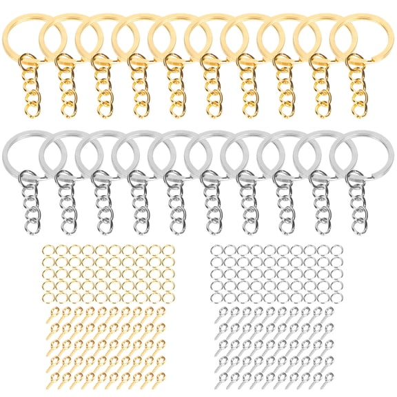 Octpeak Keychain Rings,220Pcs Split Keychain Rings Letters Numbers Pendant Eye Pins For Craft Decoration,Split Rings