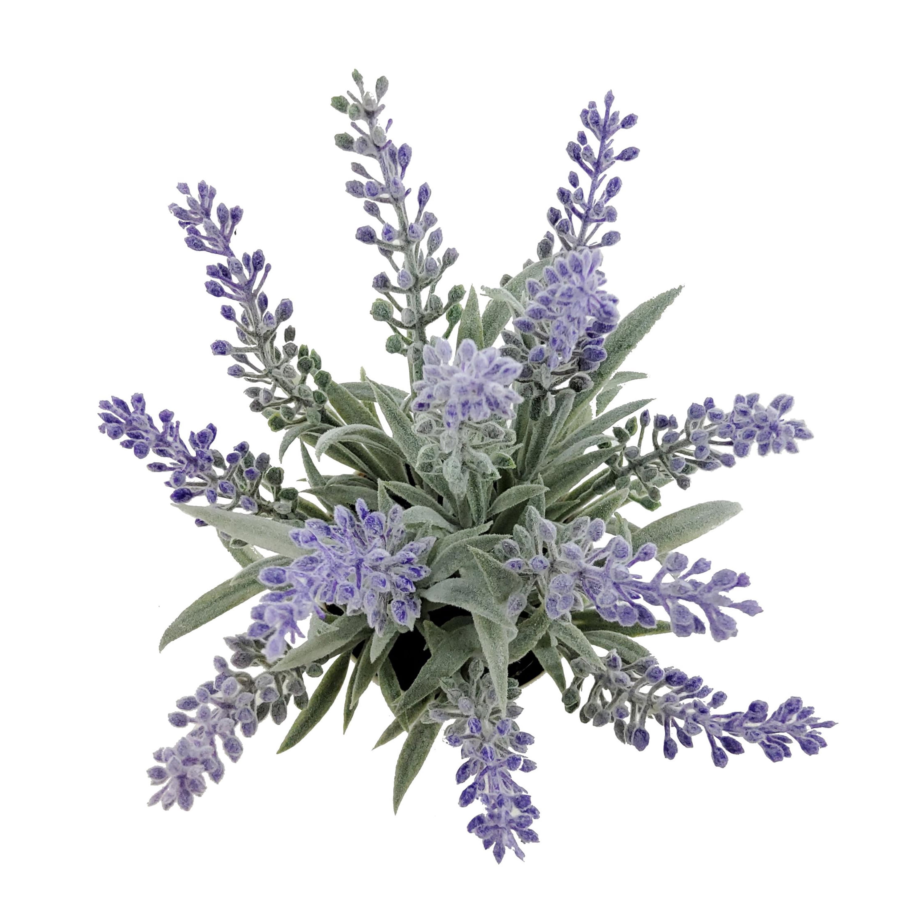 Mainstays 8.5-inch Indoor Purple Lavender Artificial Flower in Plastic Pot.