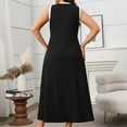 thumbnail image 5 of Levmjia Women Summer Dresses Sleeveless Casual Solid Color Round Neck Polyester Comfortable Loose Fit Beach Vacation Work Office Plus Size Multi Colors Sale, 5 of 6