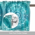 thumbnail image 6 of Turquoise Boho Kitchen Curtain Valances for Windows Farmhouse Short Curtains, Abstract Art Floral Ethnic Tribal Rod Pocket Valance Curtain for Bedroom Cafe Living Room 54"x18", 6 of 8
