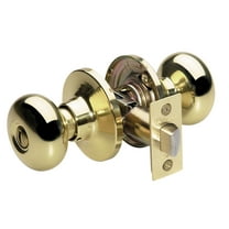 Master Lock BCO0303 Polished Brass Biscuit Privacy Entry Door Knob