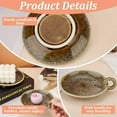thumbnail image 4 of 2 Pcs 4.9x5.7 inch Porcelain Candle Holder Ceramic Candle Plate Holder Round Plate Candle Tray Decorative Candlestick Holder with Handle Dark Green, 4 of 6
