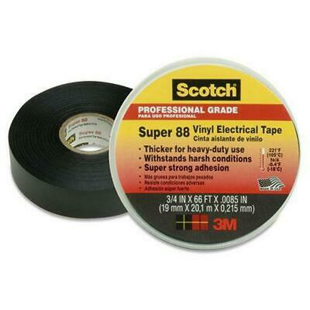 2PK 3M Scotch Super 88 Premium Vinyl Electrical Tape, 3/4