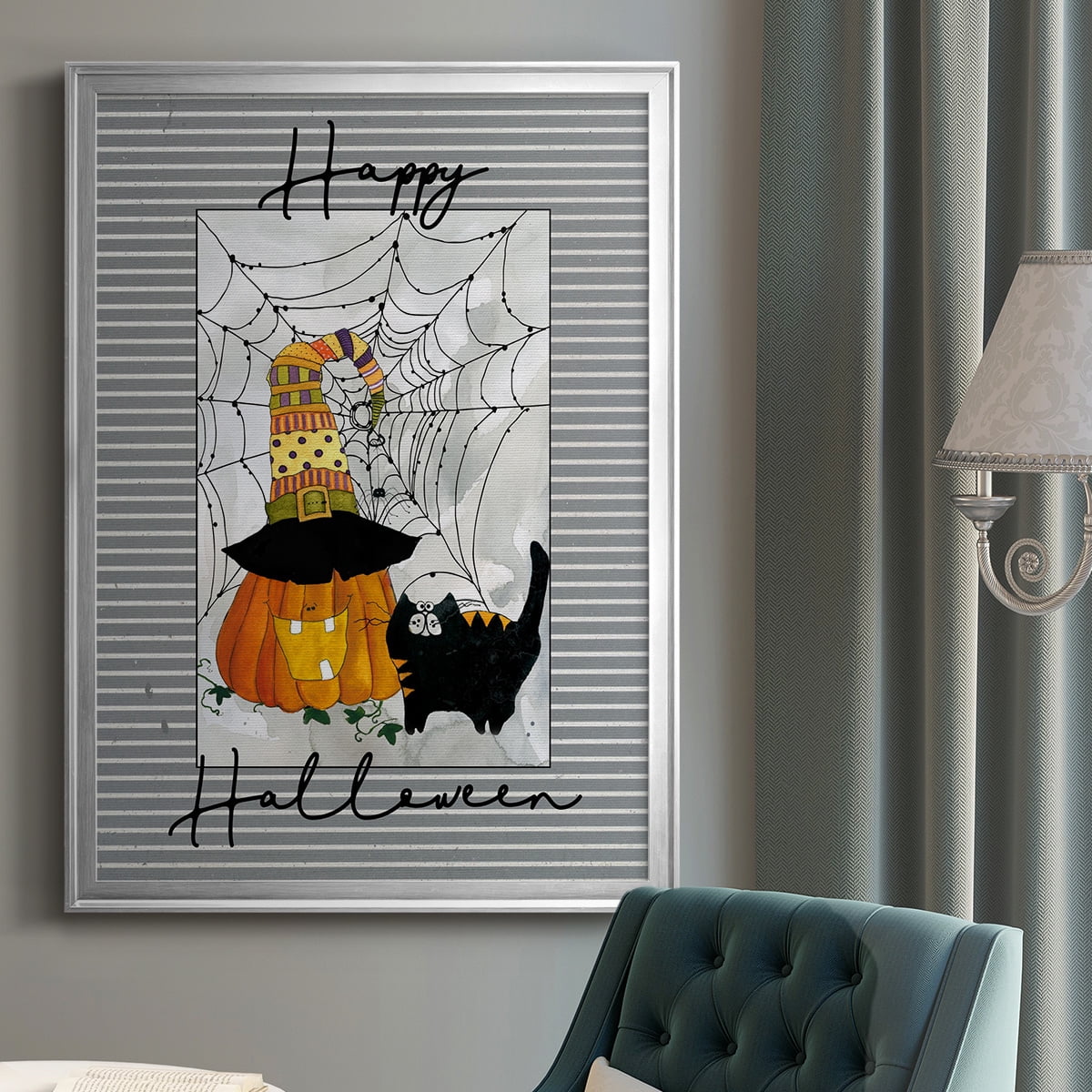 Happy Halloween Pumpkin Premium Classic Framed Print - Ready to Hang