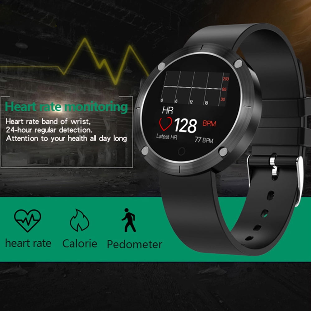 Oukitel W5 Fitness Tracker Smart Bracelet, 1.22" Display with Heart Rate Monitor & IP65 Waterproof Bluetooth 4.0, Black