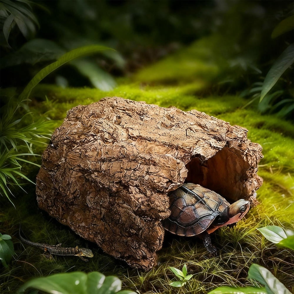 Ksruee Toad House Resin Cave Shelter Tortoise Shelter for Bearded Dragon Leopard Turtle Frog Geckos Reptiles Amphibians Aquarium Tank everybody