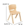 thumbnail image 6 of Flash Furniture Whitney 4 Pack Natural Plastic Stackable School Chair with 13.25" Seat Height, 6 of 13