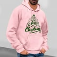 thumbnail image 2 of TFEOQRY Men's Christmas Pullover Sweatshirt Casual Fashionable Christmas Printed Drawstring Hoodies Top Long Sleeve Hooded Sweatshirt Pink-5, 2 of 5