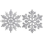 BJYX 10cm Artificial Snowflake Decor Plastic Glitter Snowflake Decoration Christmas