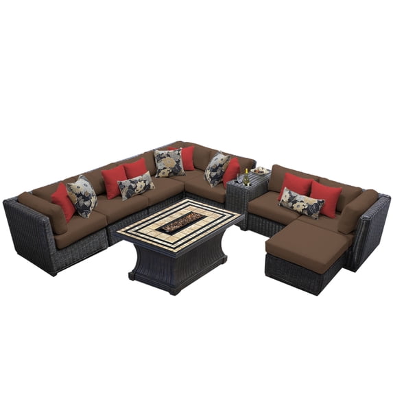 Rustico 10 Piece Outdoor Wicker Patio Furniture Set 10d