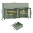 thumbnail image 2 of Homfa 55''Wide Buffet Credenzas, Large Dining Sideboard with 3 Drawers, 4 Glass Doors, Wood Coffee Bar Cabinet, Green, 2 of 8