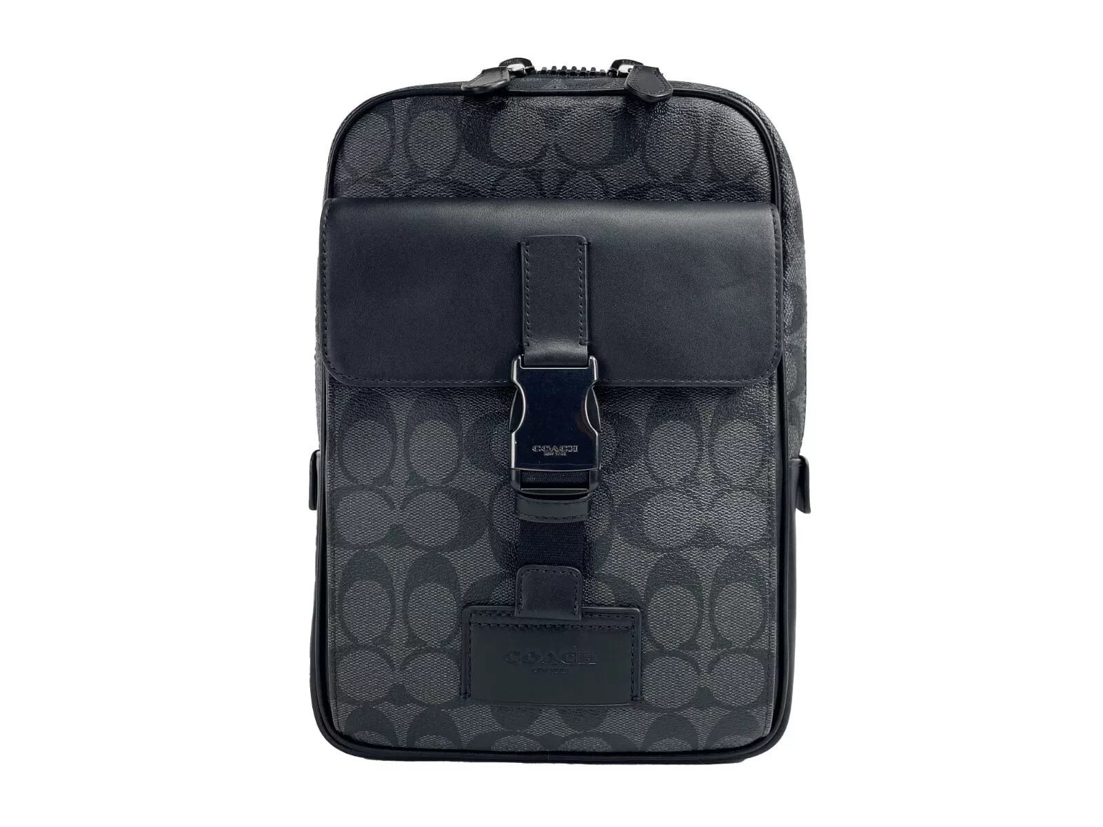Coach (C2934) Graham Large Men's Smooth Black Leather Backpack