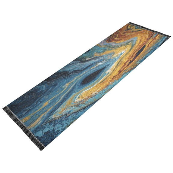 Vintage Modern Runner Rug,Non Slip Machine Washable 72"x23.5" Polyester Material Pet-Friendly Durable,Applicable to Entryway Rug Living Room Rug Yellow Acrylic Paint