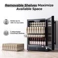 thumbnail image 5 of Coolake 24 Inch Wide Under Counter Beverage Refrigerator, 180 Can Capacity Beverage Cooler with Glass Door, Built in or Freestanding, Drink Fridge for Basement, Kitchen, Office, 5 of 7