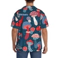 thumbnail image 5 of Disketp Men's Hawaiian Colorful Mushrooms Print Shirts Button Down Holiday Beach Shirts-Large, 5 of 7