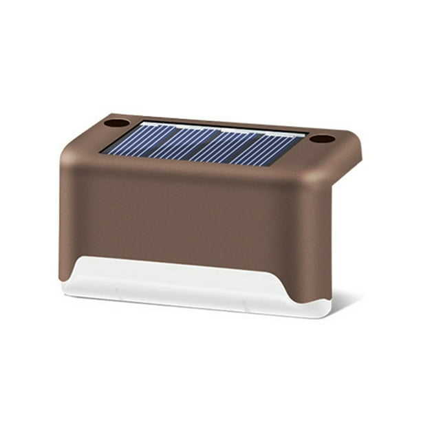Luz de escalera LED solar 3000K IP55 Impermeable Resistente a la intemperie Recargable Jardín Camino Lámparas de valla Decoración Patio de plástico Noche Marrón Inevent HA009218-02
