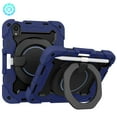 thumbnail image 4 of For iPad Mini 6 Case 8.3 inch 2021; iPad Mini 6th Generation Case with Charging Pencil Holder/ 360° Swivel Stand/ Handle Grip, Shockproof Protective Rugged Case, Dark Blue, 4 of 10