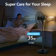 16 Oscillating Pedestal Fan, 3-Speeds Stand up Fan with Adjustable Height and Tilt, Less Noise, for Home Office Room Bedroom, Black