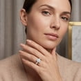 thumbnail image 6 of Rosec Jewels IGI Certified Lab Grown Diamond Engagement Ring (E-VS1 Grade) - 4 Carat Emerald Cut Diamond Ring with Side Stones, 10K Yellow Gold, US 12.50, 6 of 8