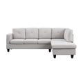 thumbnail image 4 of Santiago Light Gray Linen Fabric Sectional Sofa with Right Facing Chaise, 4 of 5