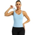 thumbnail image 1 of Charmo Women's Scoop Neck Ribbed Tank Tops Slim Straps Cropped Tops Built in Bra, 1 of 5