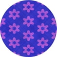 thumbnail image 1 of Ahgly Company Tapis Rond Lavable en Machine Intérieur Transitionnel Violet, 3 Pieds Rond, 1 of 7