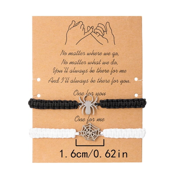 Conjunto de pulseras de Halloween, conjunto de 2 piezas con tarjeta, accesorios de joyería para parejas, para uso diario, para regalo