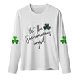 thumbnail image 2 of Women‘s Tops St Patricks Day Shirt Shamrock Long Sleeves Crew Neck Shirt for Women (White L), 2 of 4