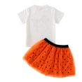 thumbnail image 4 of Youmylove Two Piece Girls Outfits Toddler Girls Short Sleeve Cartoon Printed T Shirt Tops Net Yarn Short Skirts Kids Outfits, 4 of 7